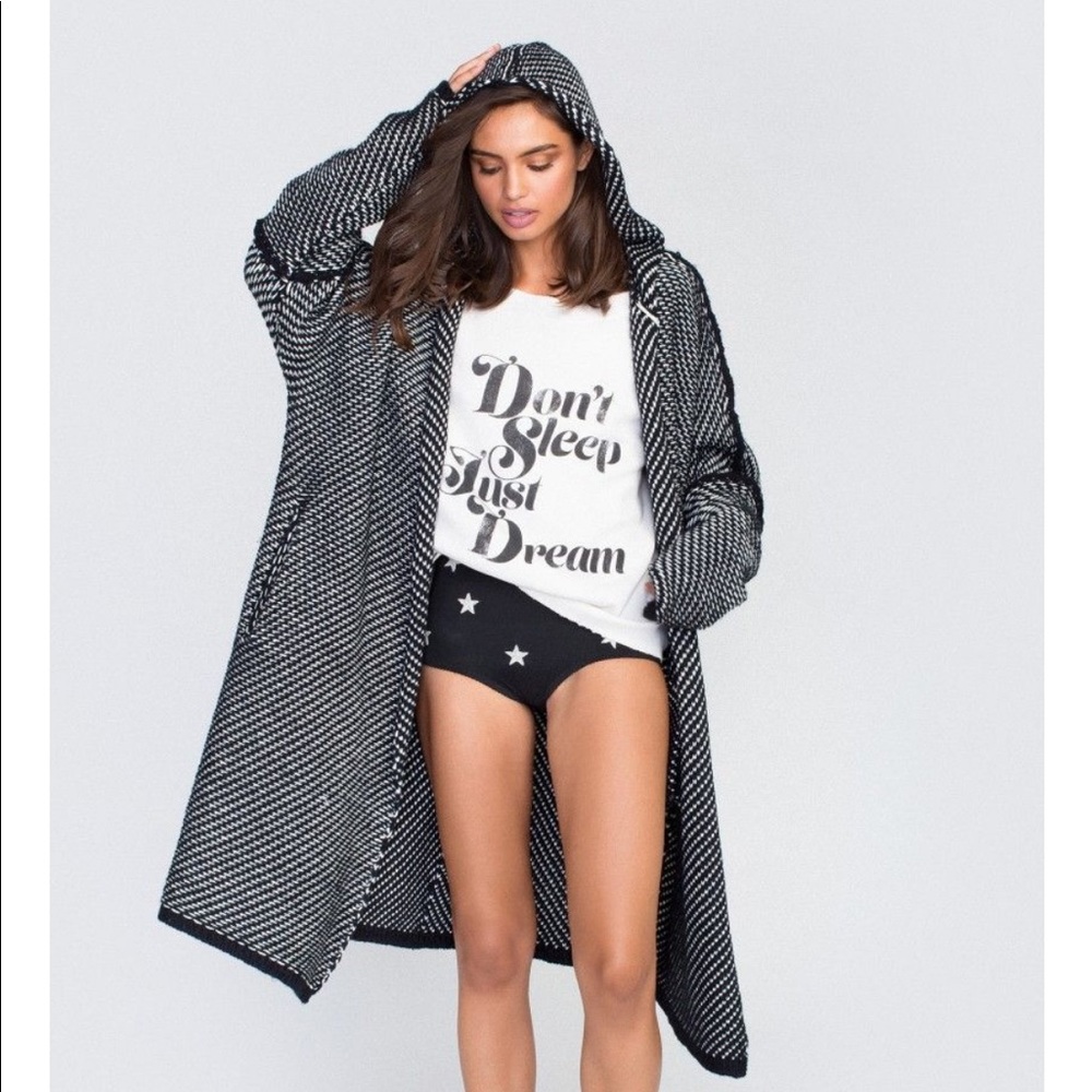 Wildfox Knit Black & White Oversize Cardigan